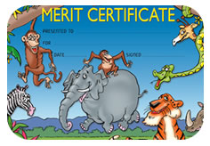 Sports Merit Certificates - Jungle Theme